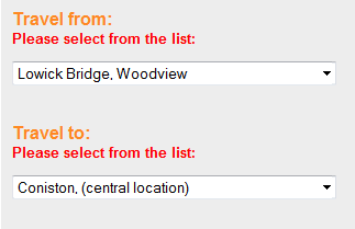 Traveline  Lowick Bridge Example
